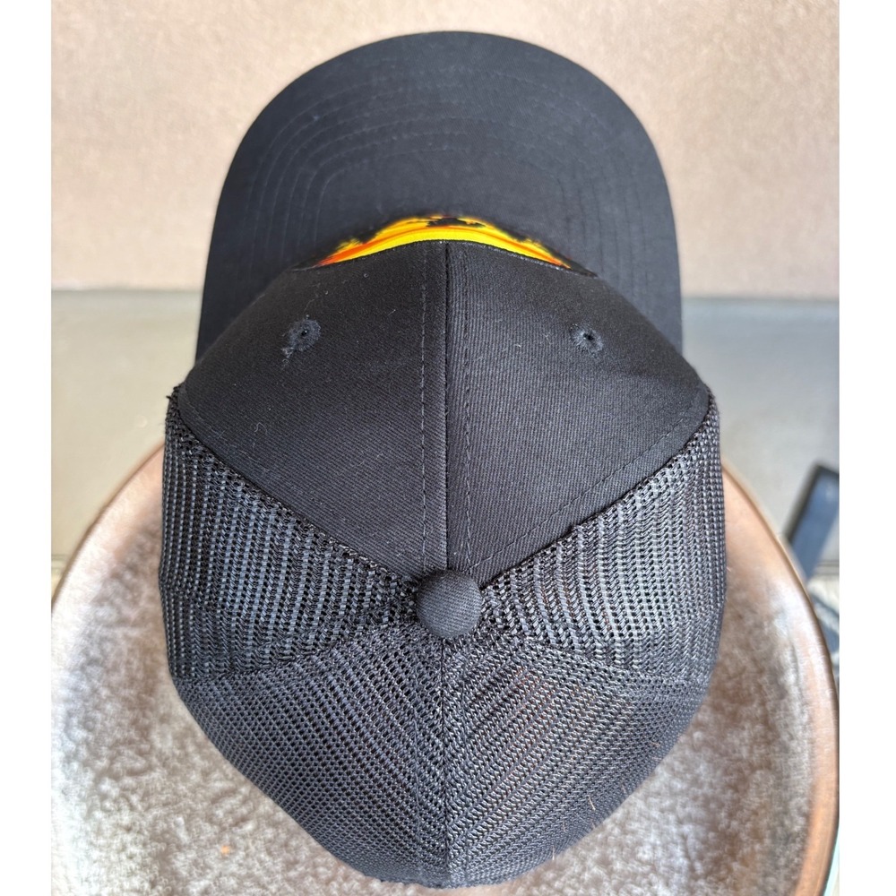 George Mens Bigfoot Sasquatch Trucker Hat Black Sunset Forest Patch Snapback - Picture 4 of 8